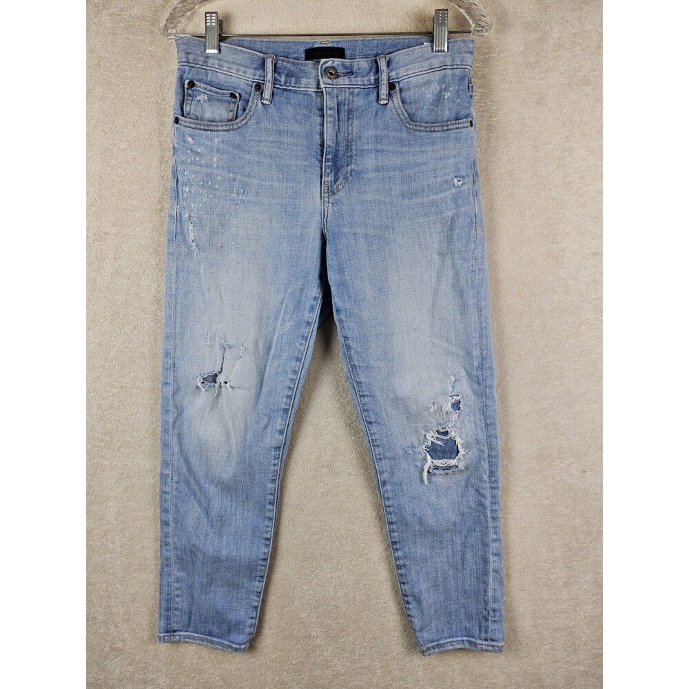 Uniqlo Women's Slim Boyfriend Distressed Tapered Denim Jeans Size 25
